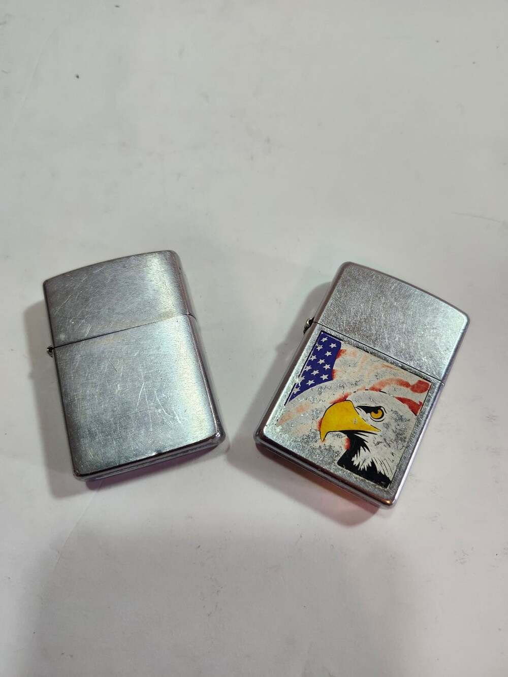 Zippo Street Chrome Windproof Lighter with USA Flag and Bald Eagle Design